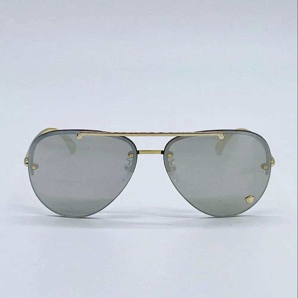 New! Versace Aviator Unisex Grey Sunglasses w/ box
